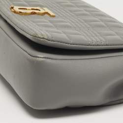 Pre Owned Burberry Lola Small Grey Quilted Leather Shoulder Bag