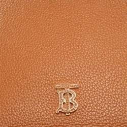 مملوكة مسبقًا Burberry TB Brown Leather Pouch Shoulder Bag