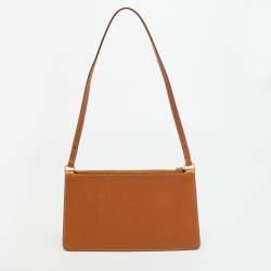 مملوكة مسبقًا Burberry TB Brown Leather Pouch Shoulder Bag