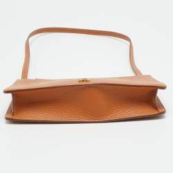 مملوكة مسبقًا Burberry TB Brown Leather Pouch Shoulder Bag