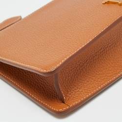 مملوكة مسبقًا Burberry TB Brown Leather Pouch Shoulder Bag