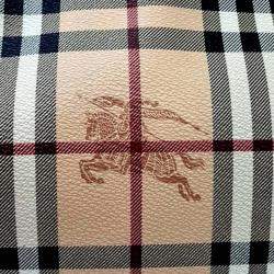 Pre Owned Burberry Beige/Multicolor Canvas Pvc Shoulder Bag