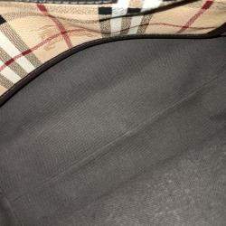 Pre Owned Burberry Beige/Multicolor Canvas Pvc Shoulder Bag