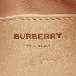 Pre Owned Burberry Lola Mini Peach Pink Quilted Leather Camera Bag