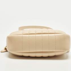 Pre Owned Burberry Lola Mini Peach Pink Quilted Leather Camera Bag