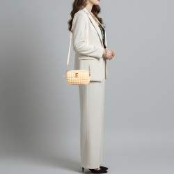 Pre Owned Burberry Lola Mini Peach Pink Quilted Leather Camera Bag