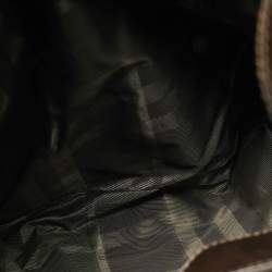 Pre Owned Burberry Bromley Brown/Khaki Quilted Nylon and Patent Leather Hobo