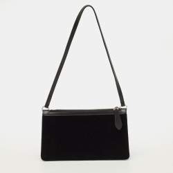 مملوكة مسبقًا حقيبة بربري ت ب كريستال جلد مخمل أسود كتف