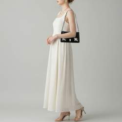 مملوكة مسبقًا حقيبة بربري ت ب كريستال جلد مخمل أسود كتف