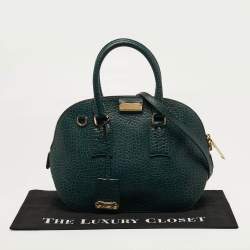 Pre Owned حقيبة بولر بريري صغيرة جلد حُبيبي أخضر بحري أوركارد