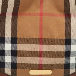 Pre Owned Burberry Canterbury Small Beige/Brown House Check Canvas and Leather Tote