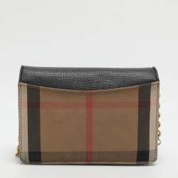 مملوكة مسبقًا حقيبة كروس بربري هامبشاير جلد وكانفاس هاوس تشيك أسود / بيج