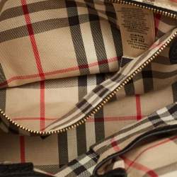 Pre Owned Burberry Greenwood Black Grained Leather Satchel