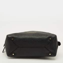 Pre Owned Burberry Greenwood Black Grained Leather Satchel