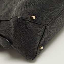 Pre Owned Burberry Greenwood Black Grained Leather Satchel