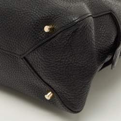 Pre Owned Burberry Greenwood Black Grained Leather Satchel