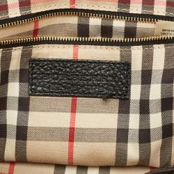 Pre Owned Burberry Greenwood Black Grained Leather Satchel