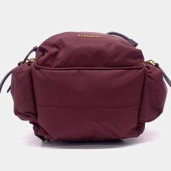 Pre Owned حقيبة ظهر بربري روكساک نايلون بورجاندي أسود