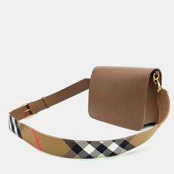 Pre Owned Burberry Brown Canvas and Leather Crossbody bag