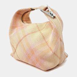 Pre Owned Burberry Multicolor Fabric Peg Duffel Bag Medium