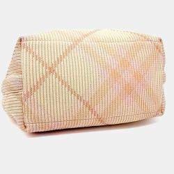 Pre Owned Burberry Multicolor Fabric Peg Duffel Bag Medium