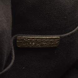 مملوكة مسبقًا Burberry Thornley Small Gold Woven Haymarket Check PVC and Leather Satchel