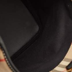 Pre Owned Burberry Ashby Archive Beige Check Fabric and Leather Bucket Bag