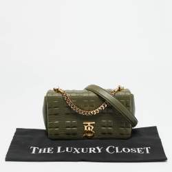 مملوكة مسبقًا Burberry Lola Small Green Quilted Leather Shoulder Bag