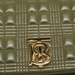 مملوكة مسبقًا Burberry Lola Small Green Quilted Leather Shoulder Bag