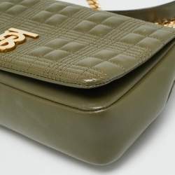 مملوكة مسبقًا Burberry Lola Small Green Quilted Leather Shoulder Bag