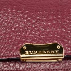 Pre Owned Burberry Madison Burgundy Leather Wallet on Chain