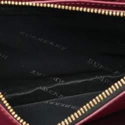 Pre Owned Burberry Madison Burgundy Leather Wallet on Chain