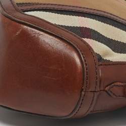 Pre Owned Burberry Orchard Brown House Check Fabric Crossbody Bag