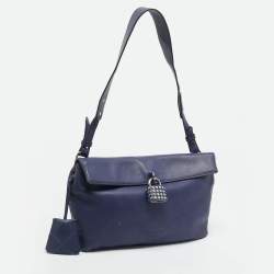 مملوكة مسبقًا Burberry Dalston Navy Blue Leather Shoulder Bag