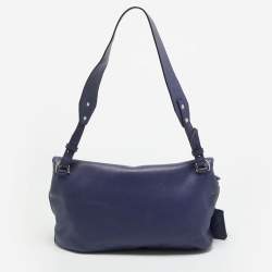 مملوكة مسبقًا Burberry Dalston Navy Blue Leather Shoulder Bag