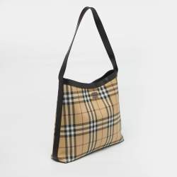 Pre Owned حقيبة كتف بربري هاوس شيك بني/بيج بي في سي