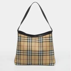 Pre Owned حقيبة كتف بربري هاوس شيك بني/بيج بي في سي