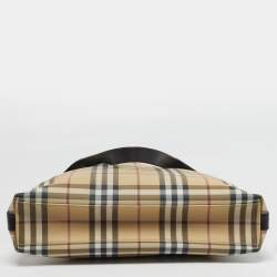 Pre Owned حقيبة كتف بربري هاوس شيك بني/بيج بي في سي