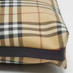 Pre Owned حقيبة كتف بربري هاوس شيك بني/بيج بي في سي