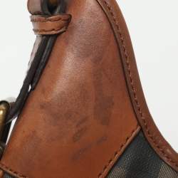 مملوكة مسبقًا Burberry Brooklyn Brown House Check PVC and Leather Hobo