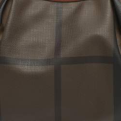 مملوكة مسبقًا Burberry Brooklyn Brown House Check PVC and Leather Hobo