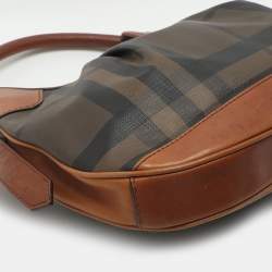 مملوكة مسبقًا Burberry Brooklyn Brown House Check PVC and Leather Hobo