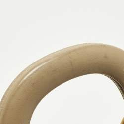 Pre Owned Burberry DK88 Small Beige Leather Top Handle Bag