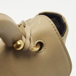 Pre Owned Burberry DK88 Small Beige Leather Top Handle Bag