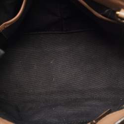 مملوكة مسبقًا حقيبة يد توتس بربري قماش كاروهاس هاوس تشيك وجلد بنية صغيرة