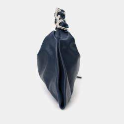 Pre Owned Burberry Navy Leather Swan Small Shoulder Bag