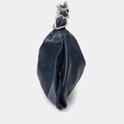 Pre Owned Burberry Navy Leather Swan Small Shoulder Bag