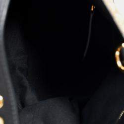 Pre Owned حقيبة هوبو بربري نوفاشيك بحلية من الكتان/الجلد بني/أسود