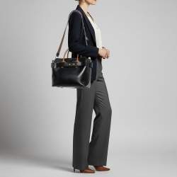 Pre Owned حقيبة يد بربري ماريس بحزام صغيرة جلدية سوداء/بنية