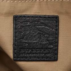 Pre Owned حقيبة يد بربري بروك واريور بيج/أسود نوفا تشيك بي في سي وجلد مرصعة